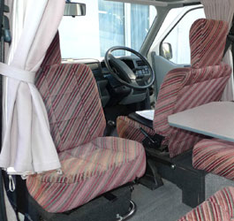 VW T4 Holdsworth Vista Front Seats Pink Stripe Fabric